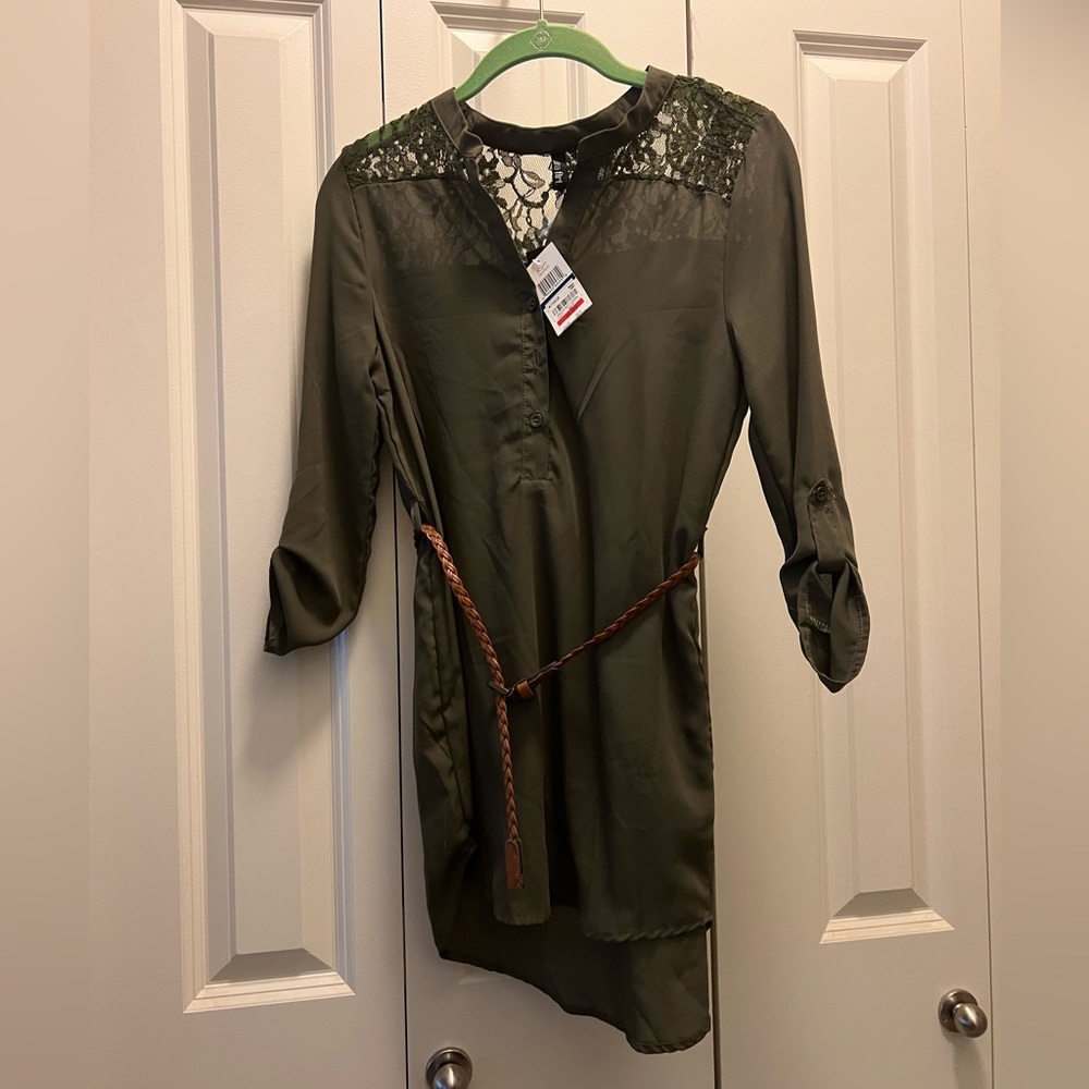 Olive tunic with belt